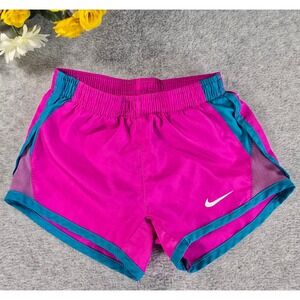 Nike Dri-FIT Toddler Girls Pink Teal Running Shorts Size 2T Activewear Play